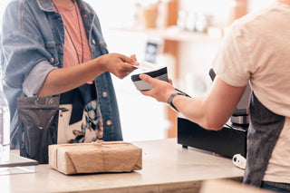 Customer paying using a payment card